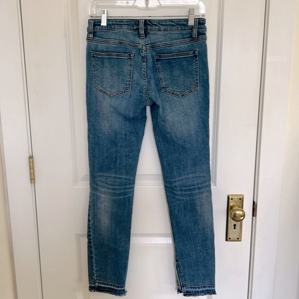 Free People Split Fray Hem Light Wash Jeans - Picture 2 of 8